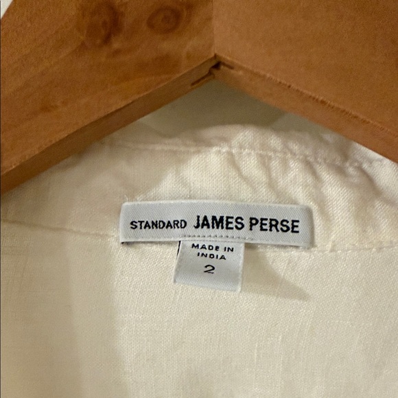 James Perse White Button-Up Linen Shirt - Picture 2 of 3